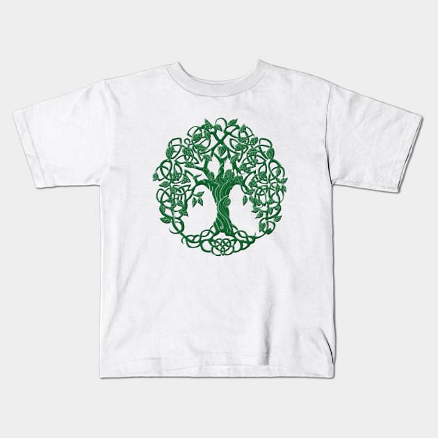 Tree of Life Green Kids T-Shirt by Astrablink7